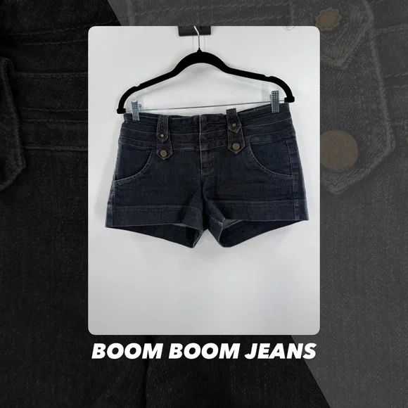 EUC Boom Boom Jeans Button Tab Denim Shorts - Picture 1 of 6